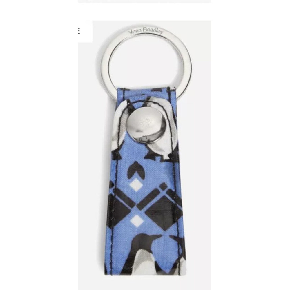 Vera Bradley Loop Keychain‎ in Penguins Intarsia Blue New Sealed